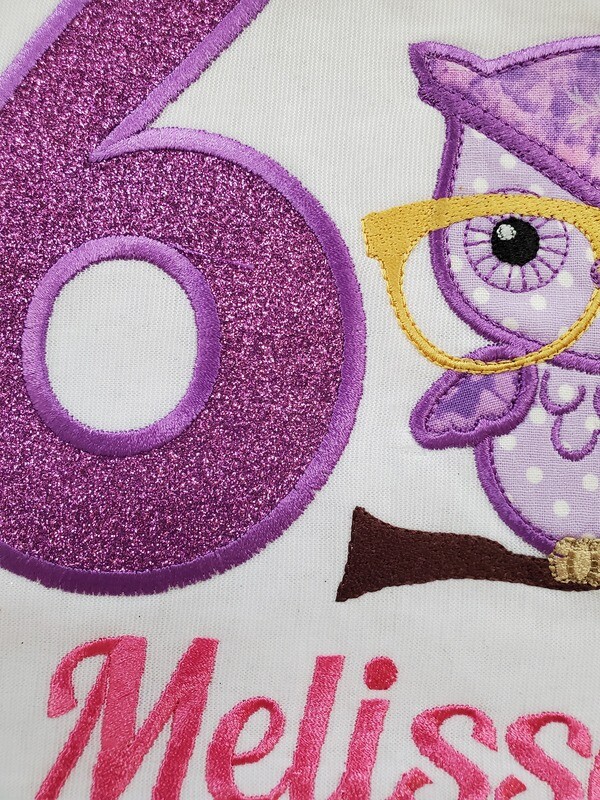Personalized Owl Birthday T-shirt with tote bag