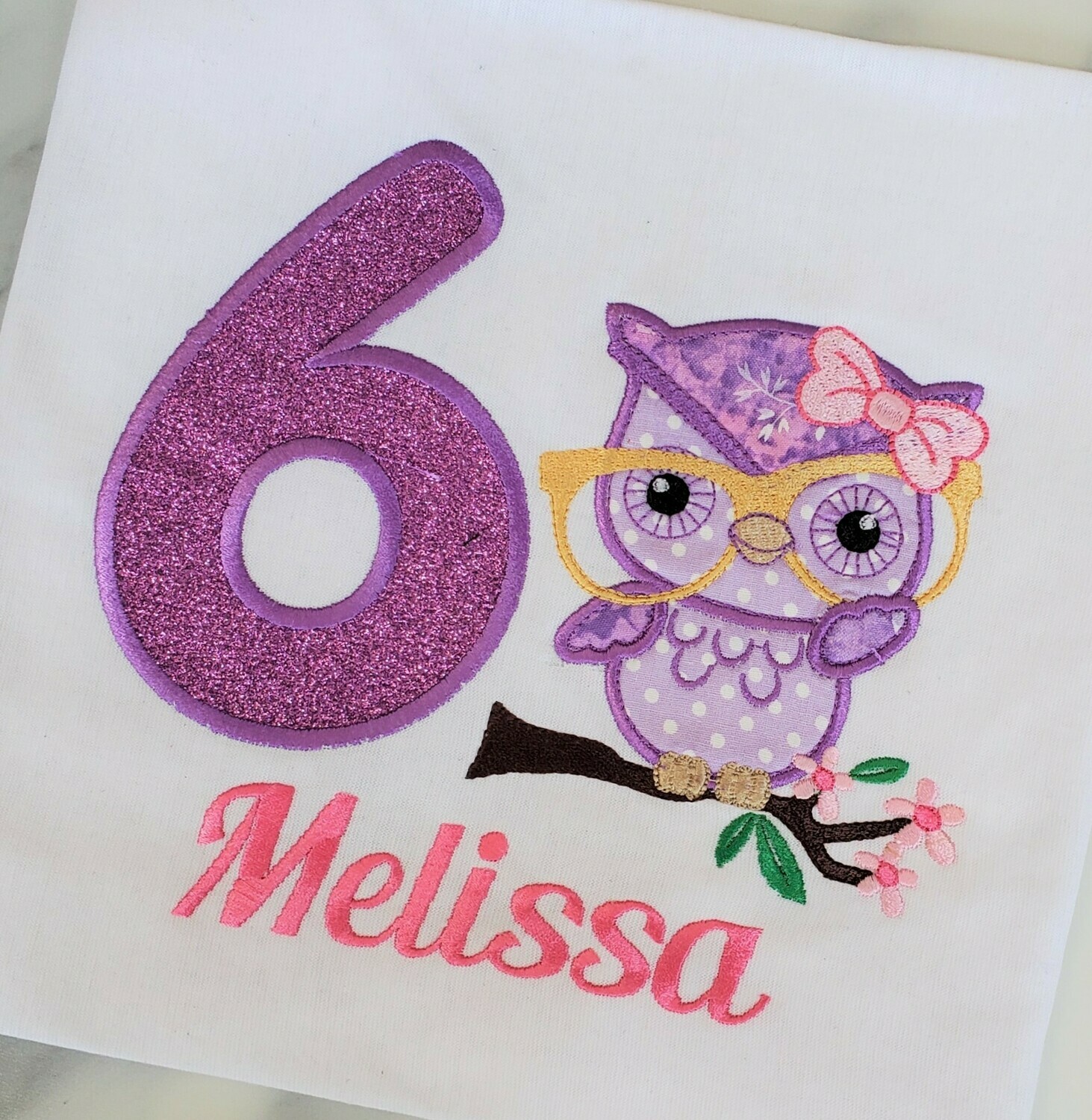 Personalized Owl Birthday T-shirt with tote bag