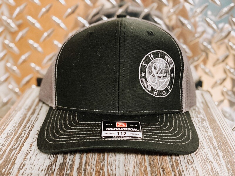 Mesh Snapback Trucker Hat - 112 - Black/Charcoal