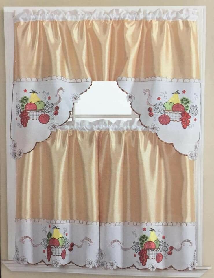 Orange kitchen curtain