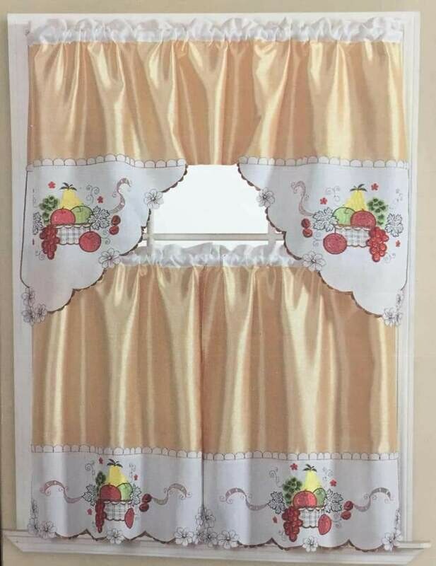 Orange kitchen curtain