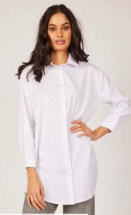 Oversized White Cotton Poplin shirt
