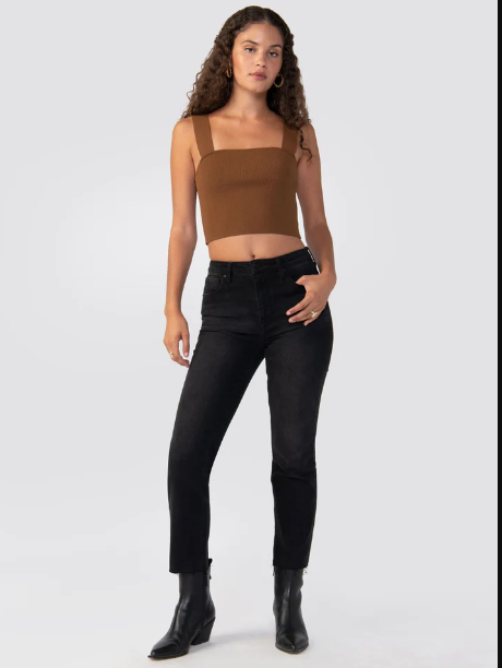 High Rise Good  Vibes crop denim