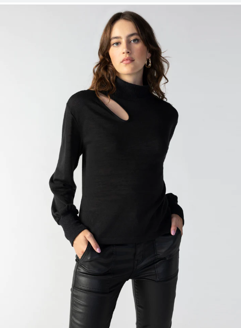 Cut out Mock Neck top