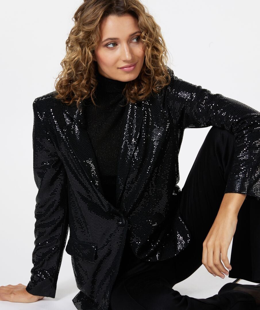 STRETCH SEQUIN BLAZER