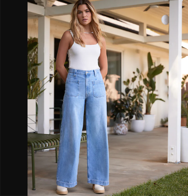 Etica Devon High Rise Wide Leg Denim