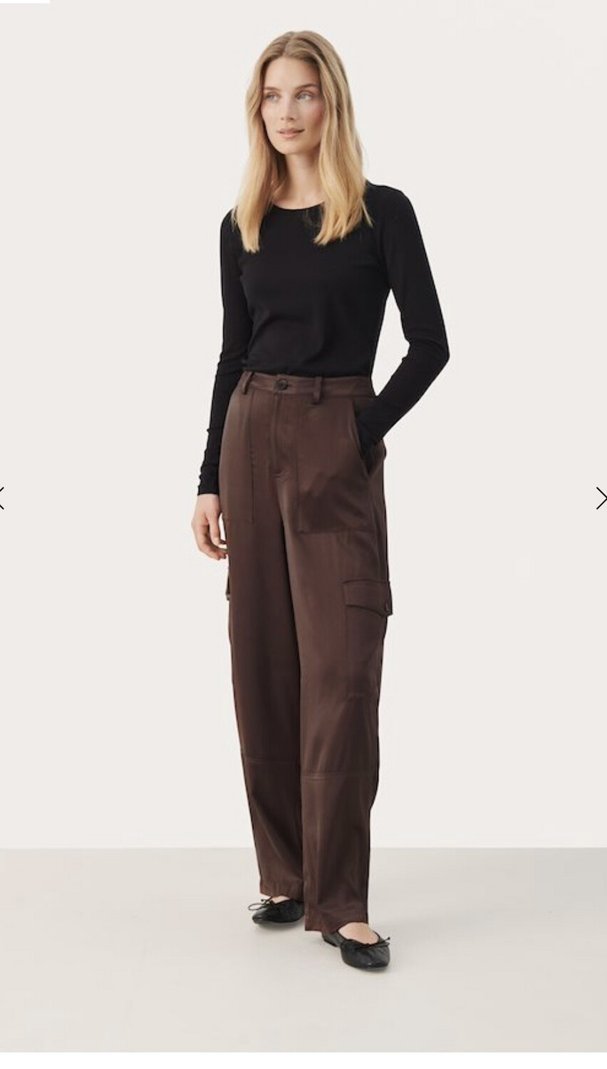 Crine satin Cargo Pant