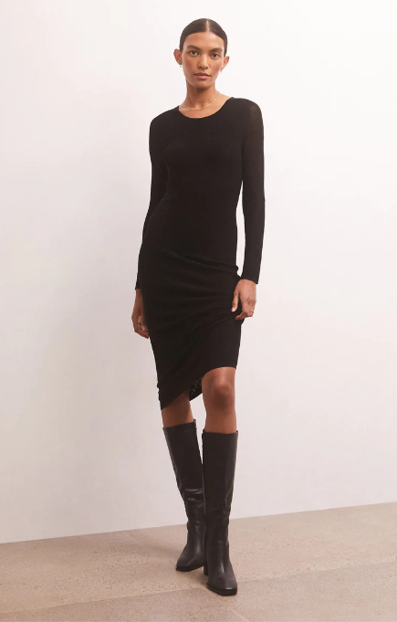 LIZA sweater mesh midi dress