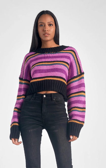 Cropped Striped Sweater