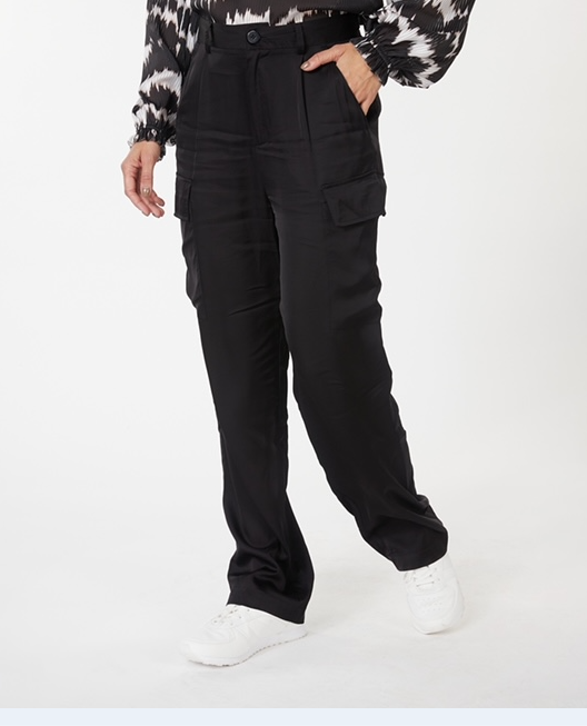 Satin Cargo Pants (black)