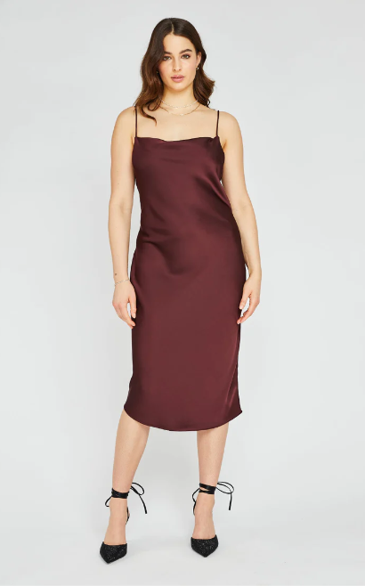 Agatha Satin dress (rum)