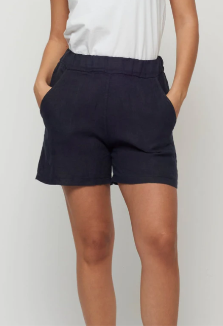Linen shorts (navy)