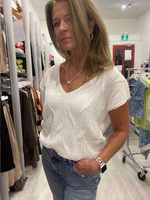 Short Sleeve V neck sweater