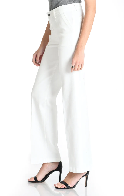 Joni  Regal white wide leg denim