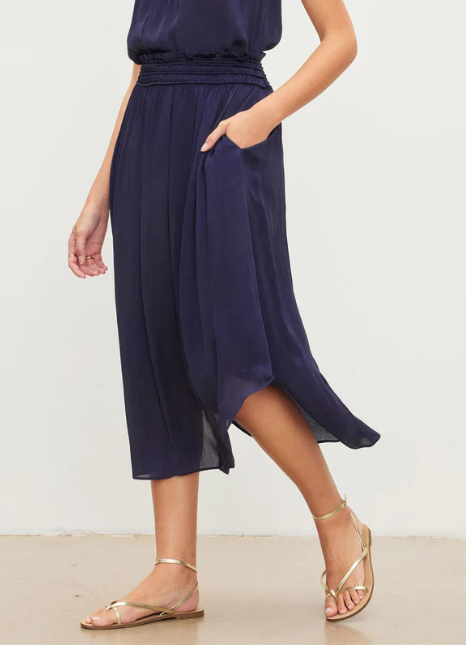 DIMI satin skirt n (dark navy)