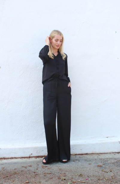 Silky Solid Wide leg pants