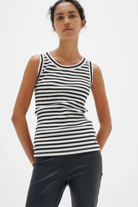 DAGNA striped tank (black/whisper white)
