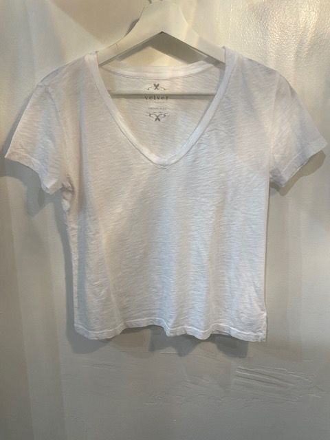 Eliah cotton slub V neck tee