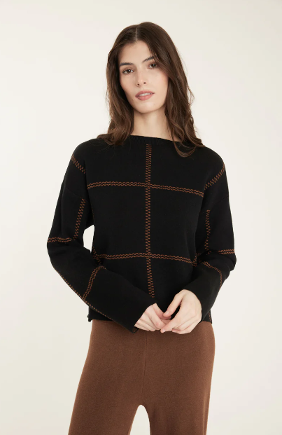 Plaid Knit Sweater