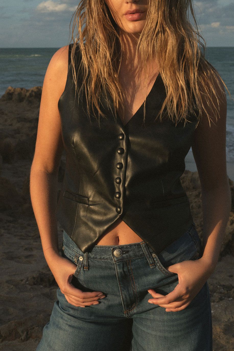 Faux Leather Vest