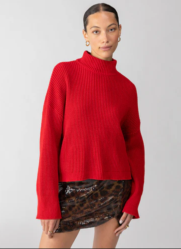 Stay Cozy short sweater (red)