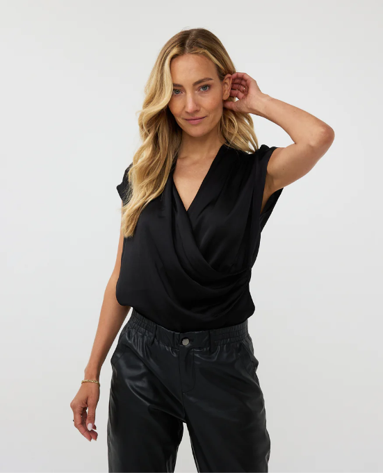 Satin Overlap blouse (silver only)