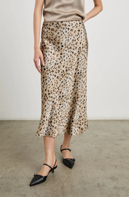 Anya champagne Leopard skirt