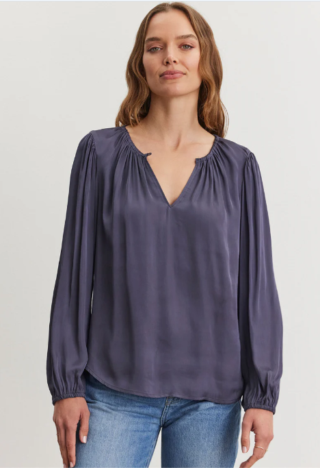 Riona Satin top in MAGENTA