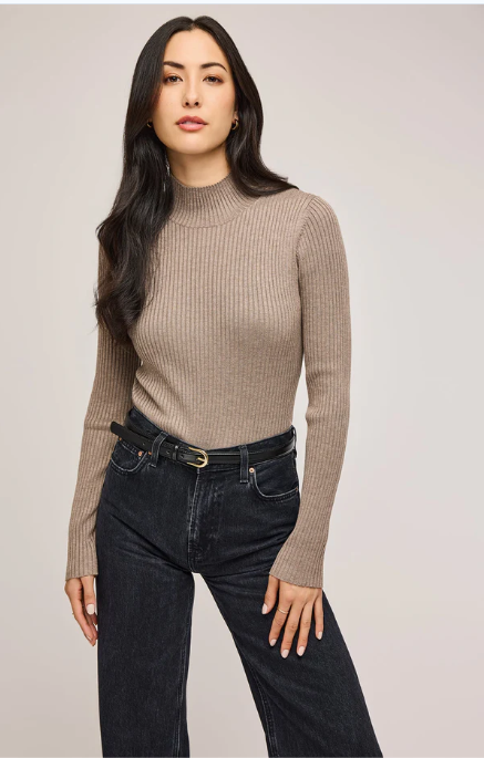 Arlen ribbed mock neck
