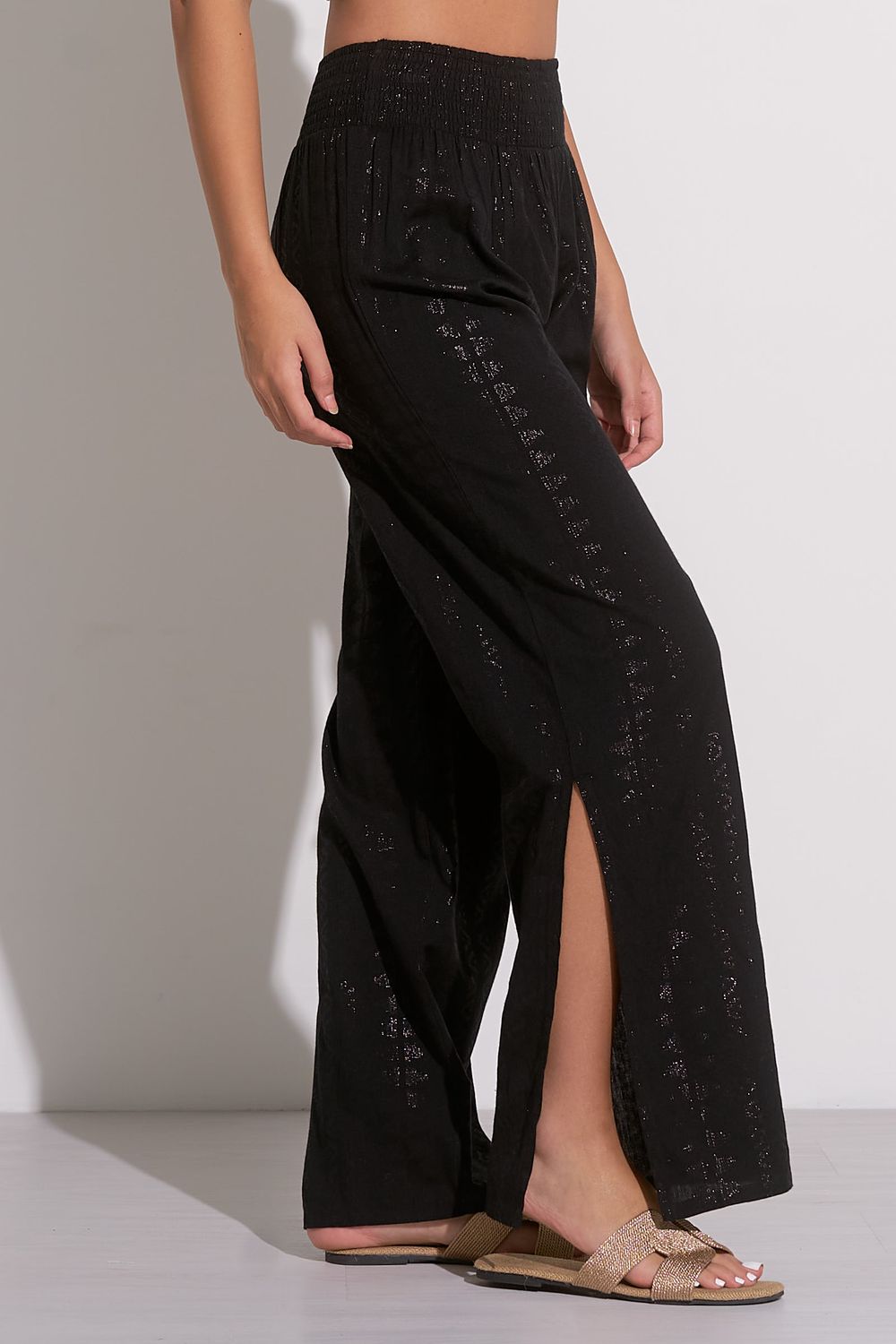 Slit bottom gauzy pant