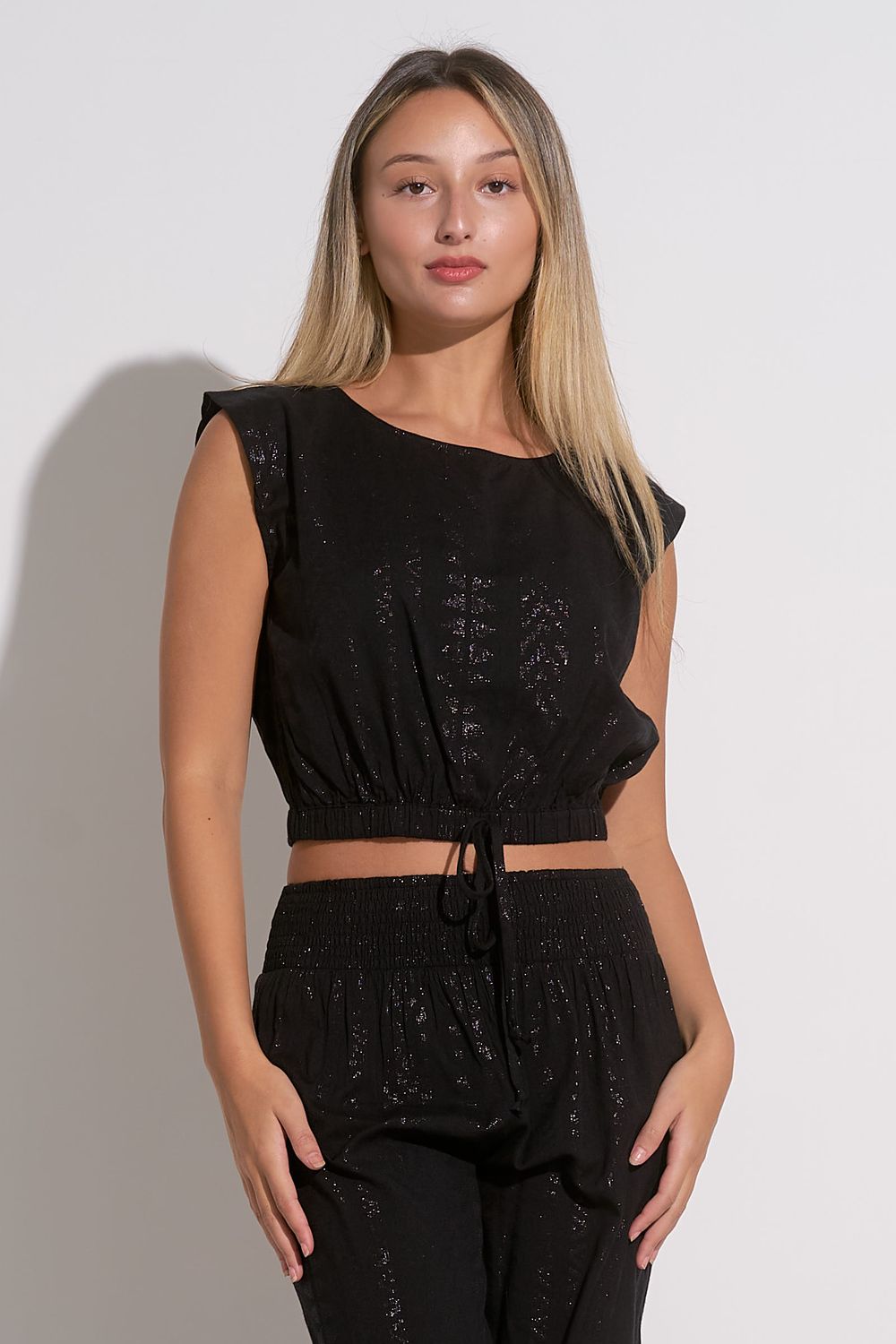 Sleeveless gauze top