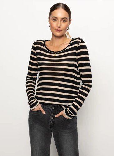 Femme Crew Stiped Long sleeve top