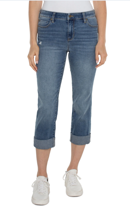 Charlie Crop Rolled Cuff denim