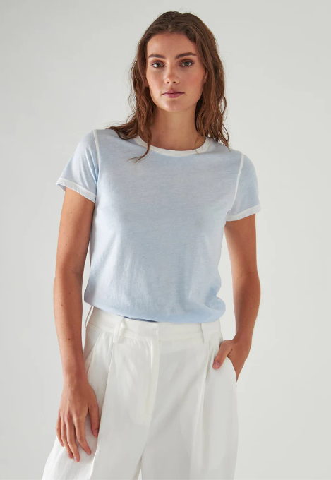 Short Sleeve Pima Classic Crew Neck (Powder blue)