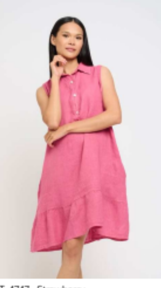 Sleeveless Linen Shirt Dress