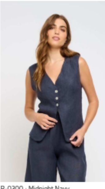 Open bottom Linen Vest