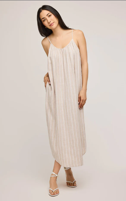 Brooke Pinstripe Linen dress