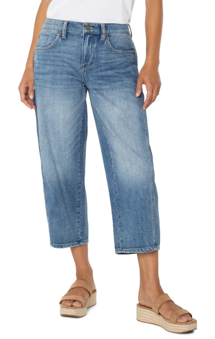 Liverpool cropped barrel jean