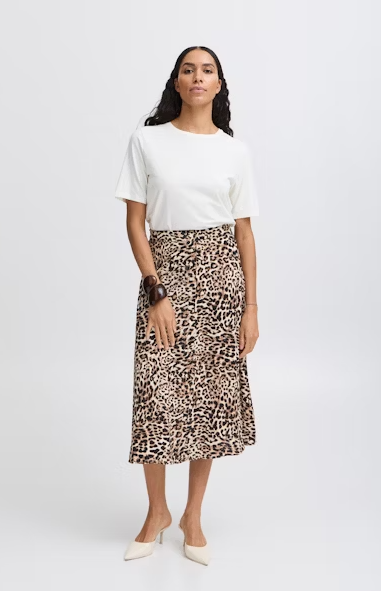 BYMMJOELLA Midi Leopard skirt