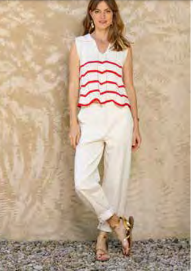 Sweater Vest with Red Stripes