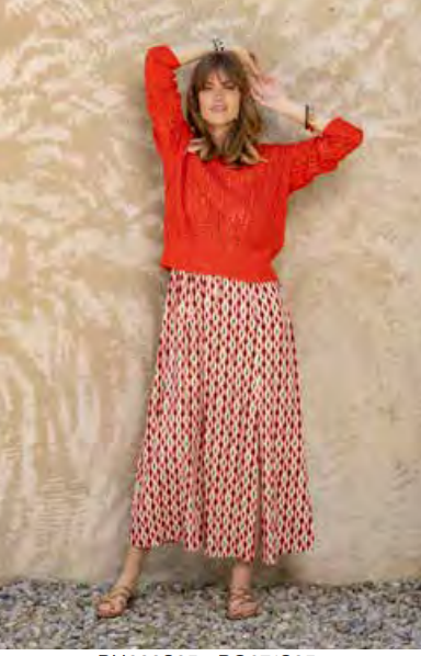 Open Weave Sweater in Poppy Red