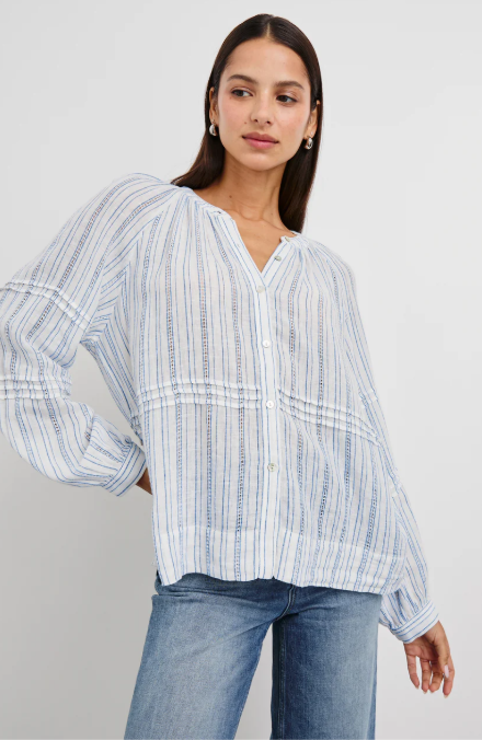 Frances Linen blouse (Sonoma stripe)