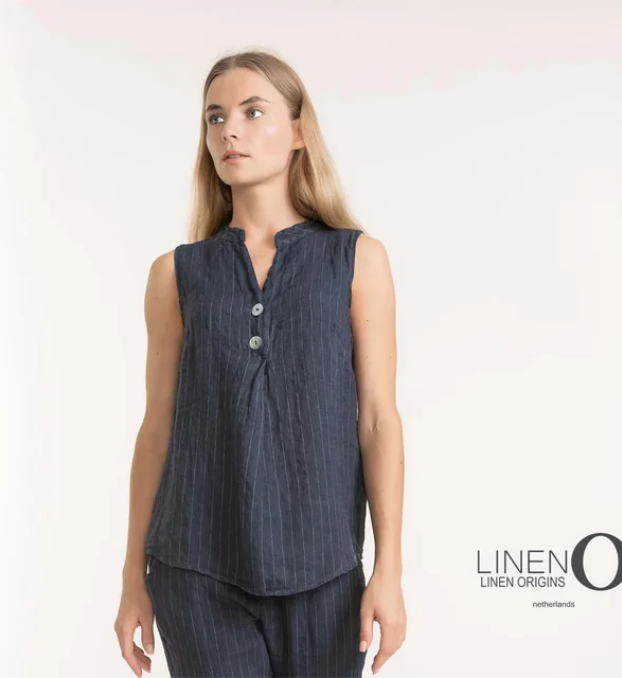 French Linen Pinstriped Shirt