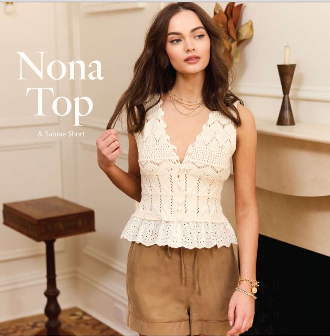 Nona Crochet top