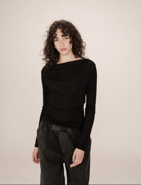 SIOUX modern drape top (black)