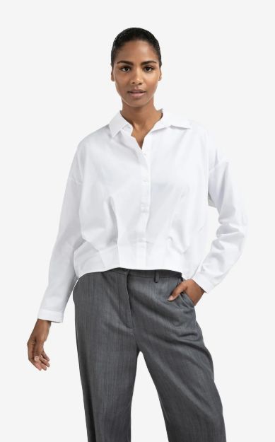 POPLIN BLOUSE (front pleat)