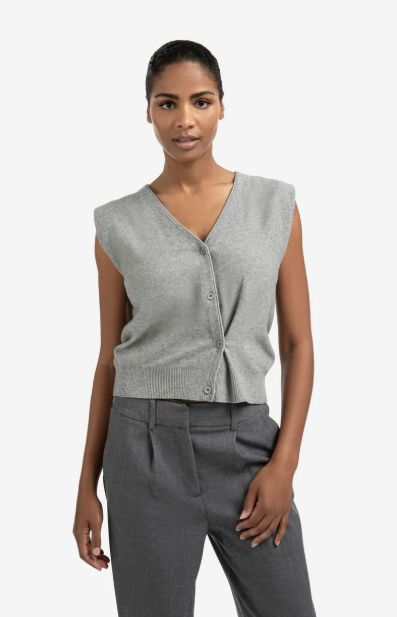 KNIT VEST with asymmetric closure