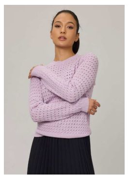 Crew neck Chain knitted sweater