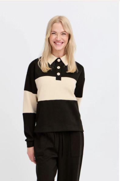 BYPUSTI Contrast Polo pullover