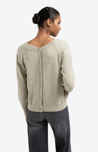 DOUBLE V Sweater with Back Buttons